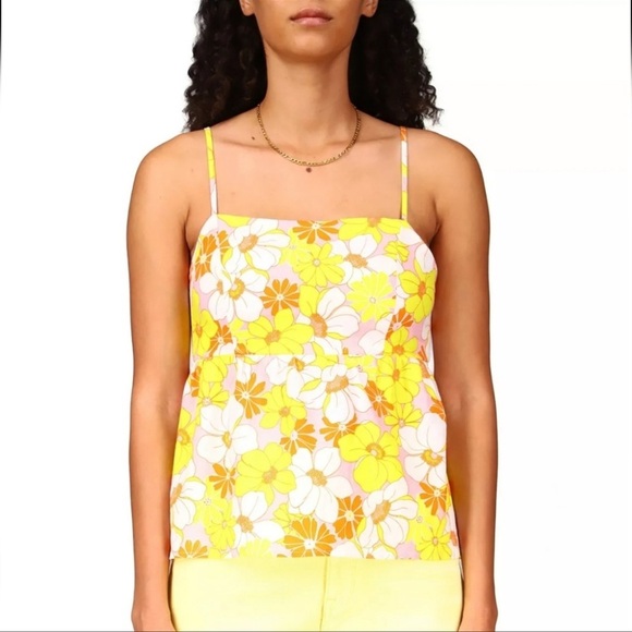 Sanctuary Play date Camisole Floral Orange and Yellow NWT - Picture 1 of 12